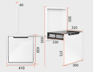 HOMEMORE เก้าอี้พับได้หนา40มม. แบบ <span class=keywords><strong>DIY</strong></span>,พับได้สำหรับงานหนักพับได้ประหยัดพื้นที่แบบมองไม่เห็นติดผนังเก้าอี้พับโลหะ - Product Image 2