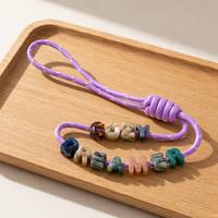 Cordon de téléphone en paracorde tressé en nylon de 5 mm, avec nœud romain et pompon, sangle portable pour téléphone portable, porte-clés, pendentif et accessoire de suspension pour sac