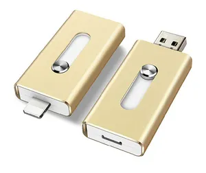 手机3进1 Pendrive OTG USB棒闪存驱动器OTG 16GB 32GB 64GB 128GB 256GB 512GB适用于Android智能手机