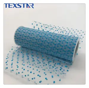 Kualitas Tinggi 6 "X10 Yard Lembut Polka Dot Berbondong Tulle Roll untuk Tutu