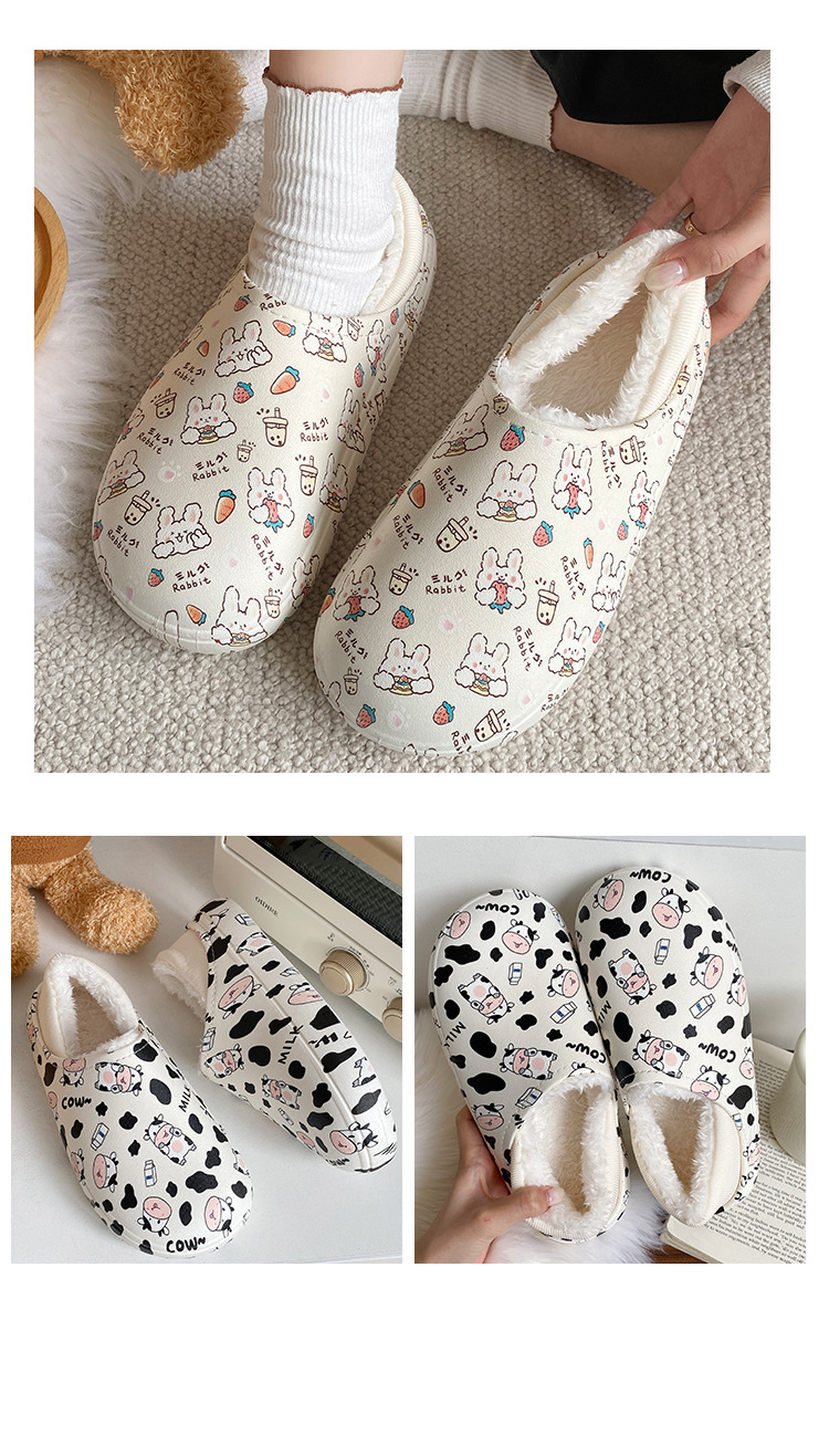 Printed Slippers Anti-slip Cotton Slippers Indoor House Warm Cotton Shoes Wholesale