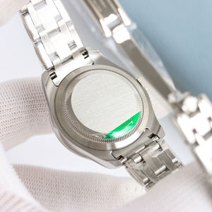 Montre mécanique unisexe de luxe en acier inoxydable avec affichage de la date, cadran à aiguilles serti de diamants, style business et mode - Product Image 6