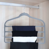 Cintres à pantalons en velours noir 4 couches antidérapants gain de place pour pantalons, jeans, écharpes 360° °   Rotatif 18 pouces