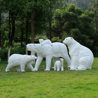 Sculpture d'ours polaire en fibre de verre, faite à la main, personnalisable, pour l'extérieur, décoration de parc, zone scénique, jardin, aménagement paysager