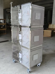 PetFit veteriner için dereceli paslanmaz çelik köpek kafesi hayvan hastane <span class=keywords><strong>Pet</strong></span> yatılı hizmeti katı desen kapalı büyük her mevsim - Product Image 6