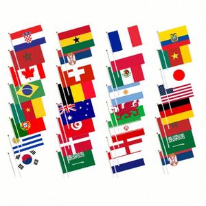 Design Custom Logo 100D Polyester Arbitrary Design Small <b>Blank</b> White Sublimed Hand <b>Flag</b> - Product Image 6