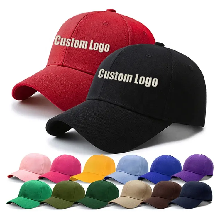 Custom Embroidery Logo Wholesale Sport Baseball Caps, Customize Color High Quality Hats Unisex Adjustable Fitted Baseball Cap-