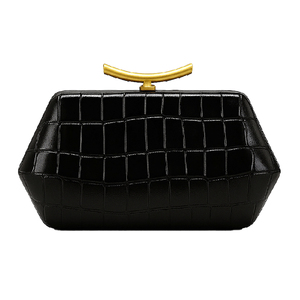 Bolso de Noche Elegante con Textura de Cocodrilo para Mujer, Cartera de Mano de Piel Sintética con Cadena Desmontable para Bodas y Desfiles de Moda - Product Image 2