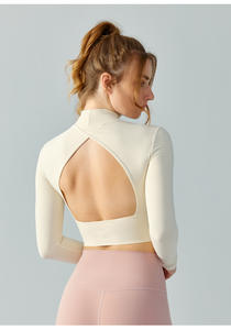 Camisetas y Tops Deportivos de Yoga de Manga Larga, Talla Grande, Transpirables, con Cuello Alto y Aberturas, Venta al Por Mayor 2026 - Product Image 6