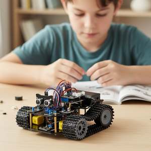 ACEBOTT China Made Stem Education Robot Car Set School Children <b>DIY</b> Coding ESP32 WIFI APP Crawler Robotics <b>Kit</b> for QD001/QD004 R - Product Image 1