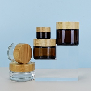 Tarro de Vidrio Esmerilado de 200 ml, 150 ml, 100 ml, Tarros de Vidrio Vacíos para Cosméticos de 50 ml, 30 ml, 15 ml, Tarro de Vidrio con Tapa de Bambú para Crema Facial - Product Image 1