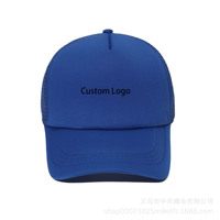 Vente en gros de casquettes de baseball à 5 panneaux pour le sport, publicité, visière d'été, casquette de baseball en maille, casquette en filet éponge, logo personnalisé