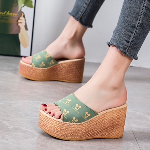 Spring and Summer New Women's <b>Leopard</b> Print Fashionable and Versatile Height Increasing Trendy <b>slippers</b> 817 - Product Image 4