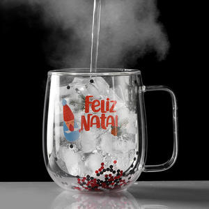 Рождественская посуда для питья, инструменты для кофе, изолированная чашка для воды из боросиликатного стекла, многоразовая термостойкая кофейная кружка для молочного чая - Product Image 3