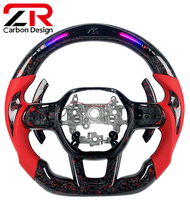 Volant sport en fibre de carbone avec LED personnalisées et palettes de changement de vitesse pour Honda Accord Civic Sport Acura Integra CRV 2010+