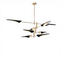 Lámpara de Techo de Diseño Artístico Moderno, Estilo Nórdico Industrial, LED, Latón, Altura Ajustable, Regulable