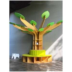 Estantería de libros Chiquitos libreria Bambini Torre che <span class=keywords><strong>gira</strong></span> árbol moderno liquidación oro bajo precio niños esquina acrílica estante de libros de madera - Product Image 2
