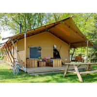 Cabane de luxe en toile de bois pour l'extérieur avec salle de bain pour hôtels, stations et camping