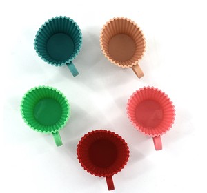 2023 nuova venuta rotonda muffin cup baking stampo per torta in silicone riutilizzabile Teacup fodere per Cupcake in Silicone per il compleanno pomeridiano - Product Image 4