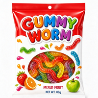 BESTAR Groothandel Zoete Jelly Wormen Leuke Vormen Niet-Kleverige Snoepjes Kleurrijke Gummy Wormen Gemengde Fruit Kauwgom Snoepjes Kindersnack Suiker