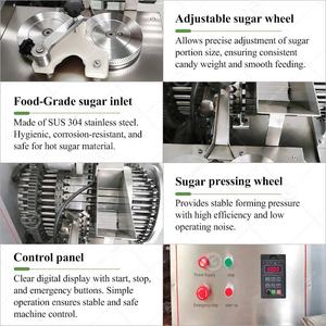 Machine <span class=keywords><strong>à</strong></span> fabriquer des sucettes, ligne de production spéciale de <span class=keywords><strong>pastilles</strong></span> sphériques artisanales sur petit bâtonnet en papier pour les sucettes arc-en-ciel - Product Image 4