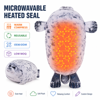 Coussin chauffant en peluche personnalisé en forme de phoque, chauffant au micro-ondes, pour soulager les crampes et les douleurs menstruelles