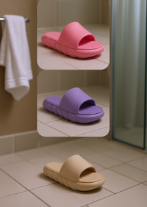 Ciabatte da donna in EVA stile nuvola, viola, taglia 28, ultra morbide, a punta aperta, per bagno - Product Image 2