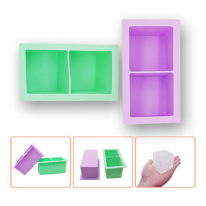 Molde de silicona ecológico sin BPA para cubitos de hielo cuadrados de 2 y 1 orificio, fácil de desmoldar, adecuado para whisky, leche, té y bebidas. - Product Image 2