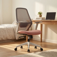Chaise de bureau à dossier en maille avec assise en tissu, chaise respirante pour poste de travail, commande en gros
