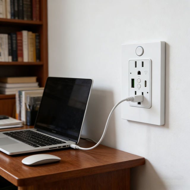 Smart Wifi Wall Socket Pd20W Fast Charging Outlet for Us Standard Home Hotel Office Bedroom Living Room Smart Power Hub
