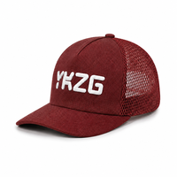 Impression 3D en silicone sur mesure, couleur bordeaux, logo blanc, maille à gros trous, haute respirabilité, performance Y2K, extérieur