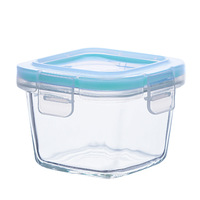 Petits pots en verre carrés pour aliments avec couvercles hermétiques - Étanches, compatibles micro-ondes, mini-récipients en verre pour collations/noix/préparation de repas