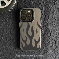 Coque de Téléphone Tendance et Design avec Motif Flamme pour iPhone 7 8 Plus XS XR 11 12 13 Mini 14 15 16 Plus Pro Max – en Plastique Rigide PC