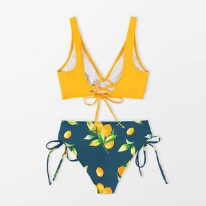 Traje de Baño de Dos Piezas 2025 con Hombro Descubierto, Cintura Alta, Control de Abdomen, Tirantes Anchos, Bikini Push-Up para Mujer, Secado Rápido, Spandex/Poliéster - Product Image 2