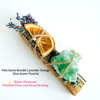 Paquete de Varillas de Incienso de Palo Santo Silvestre, Hierbas Secas, Cristal, Palo Santo para Purificar, Cinco Elementos para Meditación y Rituales