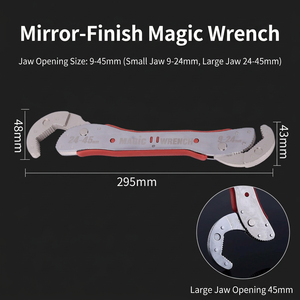 Llave Inglesa Ajustable de Doble Extremo con Mordazas Dentadas, Grado Industrial, Acero con Alto Contenido de Carbono, con Mecanismo de Trinquete y Resorte - Product Image 2