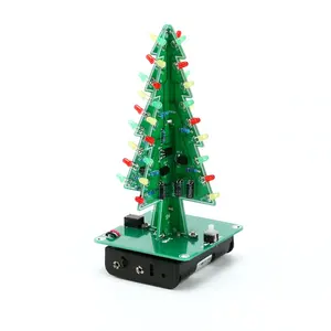 1 Juego 3D árbol de Navidad LED DIY Kit rojo/verde/amarillo RGB LED Flash circuito Kit electrónico divertido Suite regalo de Navidad