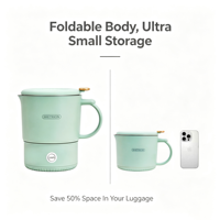 Bouilloire électrique pliable en acier inoxydable grande capacité, haute puissance, pour voyage et camping, vente en gros