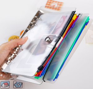 Multicolor 6-Hole Pvc Binder Pockets With Planner Inserts Budget Bill Pouch for 6-Ring A6 Binders - Product Image 2