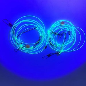 Ensemble de pêche nocturne Alpha Fluorescent Luminous Line Tenya Rig avec hameçon en acier inoxydable pour la pêche en eau salée au fond - Product Image 3