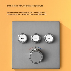 Cross-border All-copper Constant Temperature Concealed Embedded <b>Cold</b> <b>Hot</b> Shower Set Bathroom Adjustable Light Luxury Rain Wall F - Product Image 4