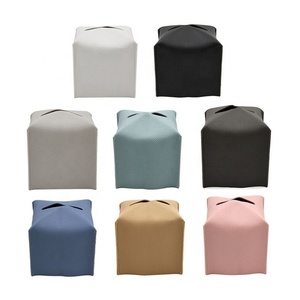 Boîte à mouchoirs carrée décorative en cuir PU Boshho – Distributeur moderne de mouchoirs en cuir pour salle d'hôtes - Product Image 6