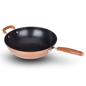 Nuevos utensilios de cocina antiadherentes <span class=keywords><strong>Wok</strong></span> de hierro fundido multifuncional con estufas de inducción de Gas de hierro de acero, tapa de olla de estilo chino, regalo perfecto - Product Image 5