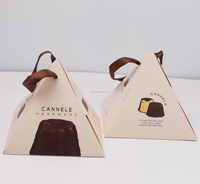 FAVORCRAFTS Maßgefertigte Recycelbare Pyramidenförmige Faltbare Papierboxen mit Griff für Lebensmittelverpackungen Kleine Kuchenboxen Brotkuchenboxen