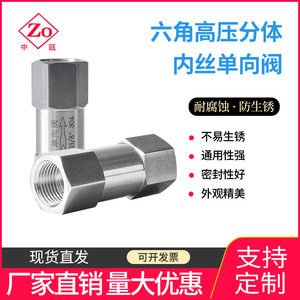 Válvula de Retención Hexagonal de Acero Inoxidable 304 para Alta Temperatura H11W-160P, Válvula de Retención de Alta Presión de Tipo Dividido con Rosca Interna - Product Image 5