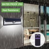 Lámpara Solar de Jardín con Sensor de Movimiento de 3 Caras, 118 LED, Impermeable IP65, Montaje en Pared Exterior, Control Remoto, CRI 80, Ángulo de Haz de 270°, Regulable