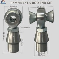 Kit d'extrémités de tige filetées en trois parties en acier allié Caracing PXM14M M14x1.5 chromé haute précision certifié ISO 9001