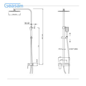Set Doccia da <span class=keywords><strong>Bagno</strong></span> GEASAM, Miscelatore a Parete, Finitura Cromata, Set Completo - Product Image 6