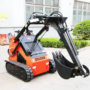 Penjualan paling laris mesin pemuat selip kecil Mini pemuat selip Skid Steer Loader dengan lampiran