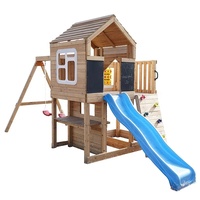 Ensemble de jeux d'extérieur amusants pour enfants, équipement de terrain de jeu de jardin, ensemble de balançoire et de toboggan en bois d'extérieur